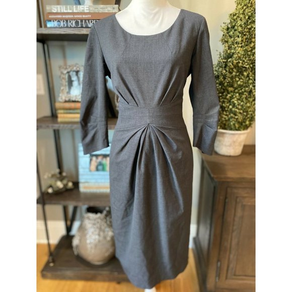 (Sold) Lafayette 148 NY GRAY Gathered Waist Sheath - Picture 3 of 11